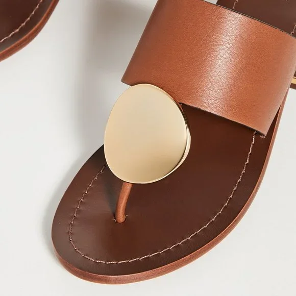 Tory Burch PATOS DISK 45MM SANDAL Mou Brown Gold STUNNING AND COMFORTABLE! - Picture 8 of 10